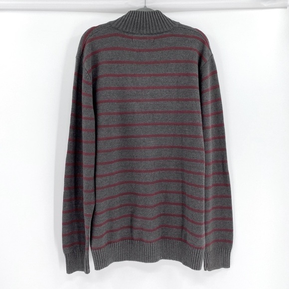 Prince & Fox Gray/Wine Zipper Pull Men’s Sweater - Picture 8 of 9